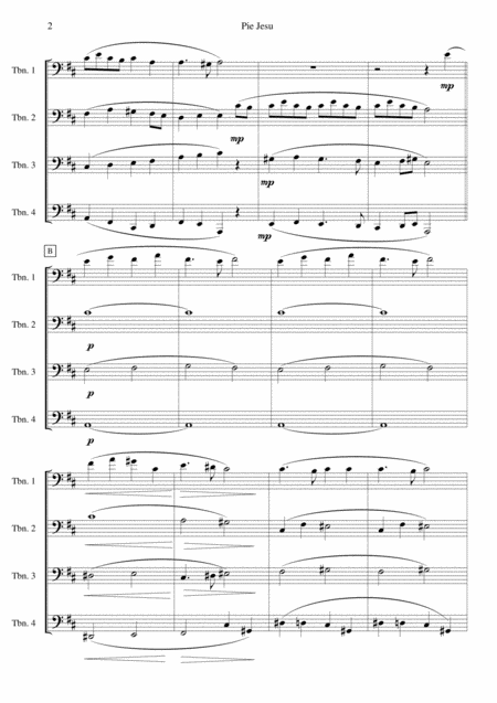 Pie Jesu For Trombone Quartet Page 2