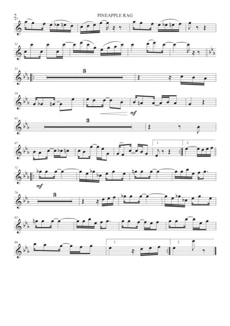 Pineapple Rag Solo Flute Piano Page 2