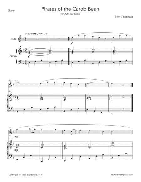 Pirates Of The Carob Bean For Flute And Piano Page 2