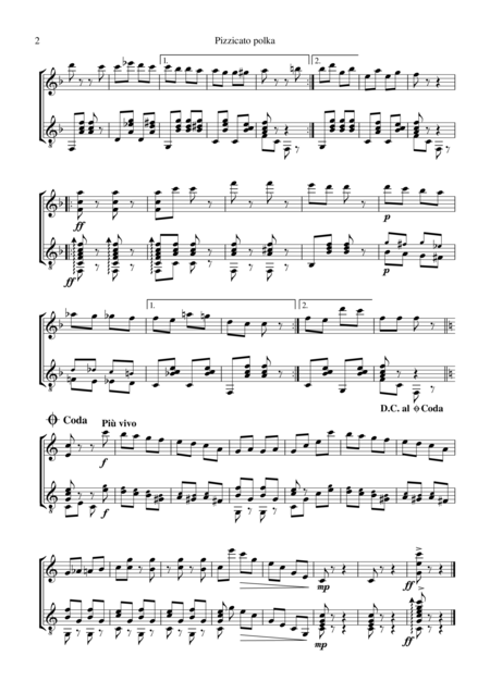 Pizzicato Polka For Violin And Guitar Page 2