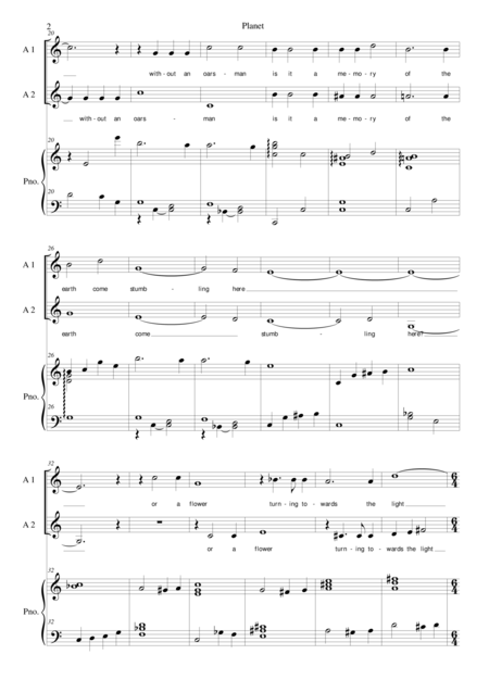 Planet For 2 Altos And Piano Page 2