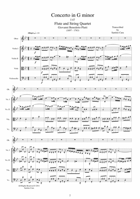 Platti Concerto In G Minor I 47a For Oboe And String Quartet Page 2