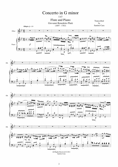 Platti Concerto In G Minor I 47b For Oboe And Piano Page 2