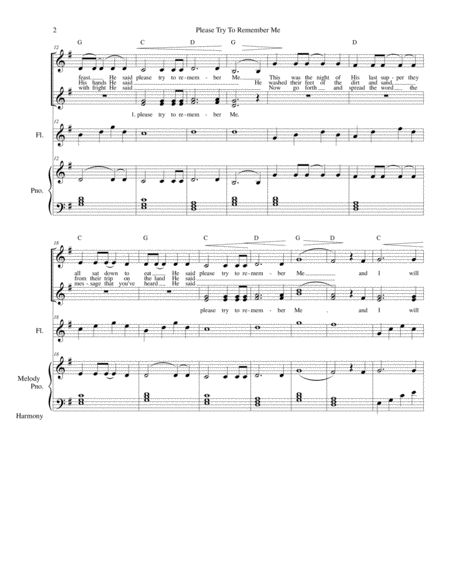 Please Try To Remember Me Holy Thursday Vocal Trio Flute And Piano Page 2