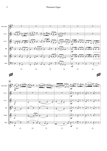 Ploemeur Gigue Brand Band Quintet Score Parts Page 2