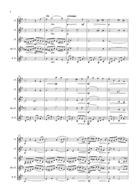 Poco Lento For Clarinet Quartet Page 2