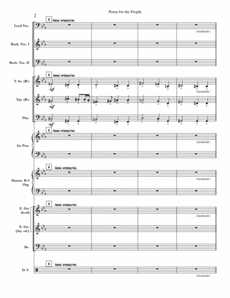 Poem For The People Chicago Full Score Set Of Parts Page 2
