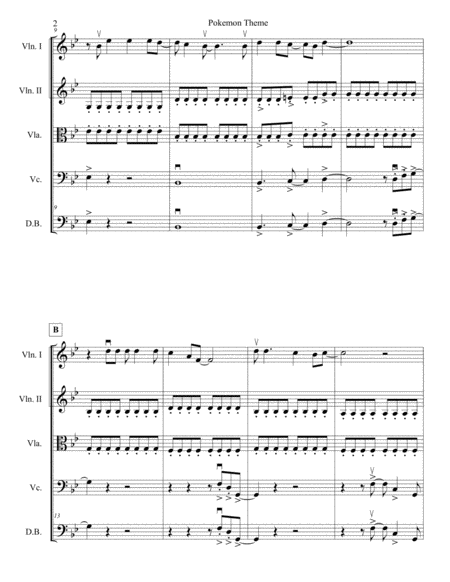 Pokemon Theme For String Quintet Page 2