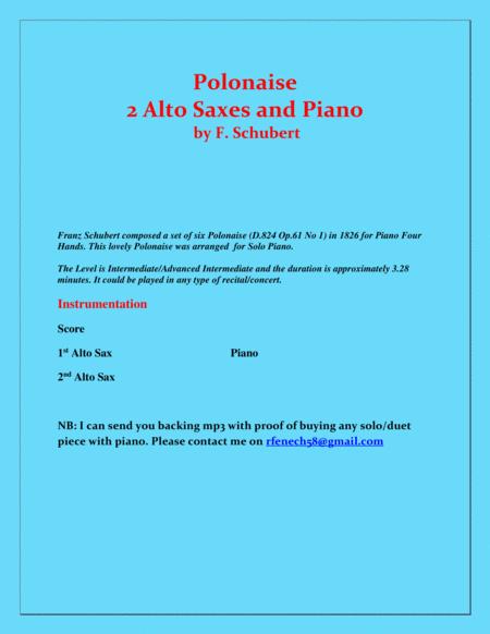 Polonaise F Schubert For 2 Alto Saxes And Piano Intermediate Page 2