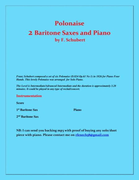 Polonaise F Schubert For 2 Baritone Saxes And Piano Intermediate Page 2