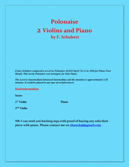 Polonaise F Schubert For 2 Violins And Piano Intermediate Page 2
