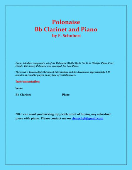 Polonaise F Schubert For Solo B Flat Clarinet And Piano Intermediate Page 2