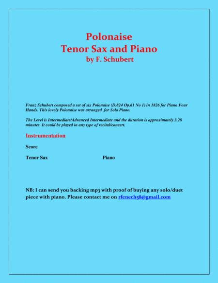 Polonaise F Schubert For Tenor Sax And Piano Intermediate Page 2