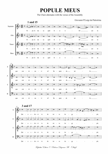 Popule Meus Palestrina For Satb Choir And Assembly Or Solo Page 2