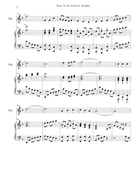 Praise Ye The Lord The Almighty Advanced Piano Violin Page 2
