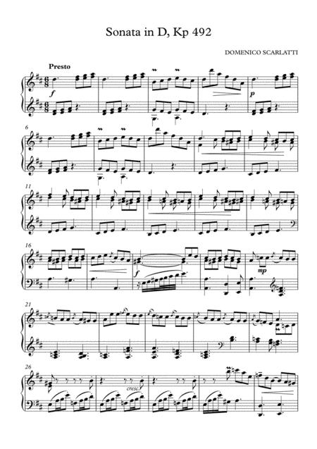 Prb Piano Series Sonata In D Kp 492 Scarlatti Page 2