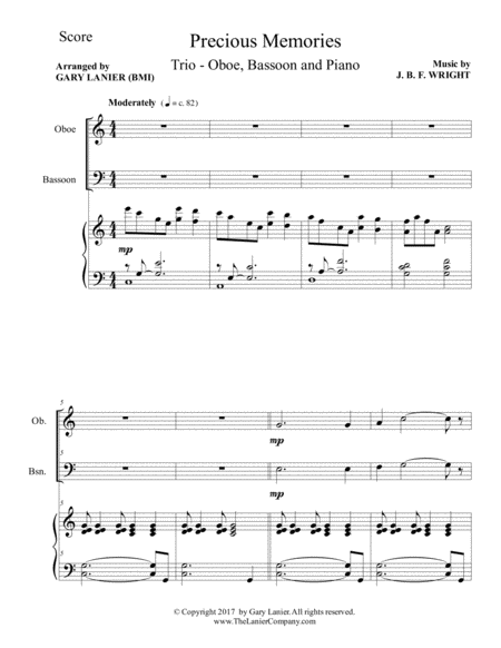 Precious Memories Trio Oboe Bassoon Piano With Score Part Page 2