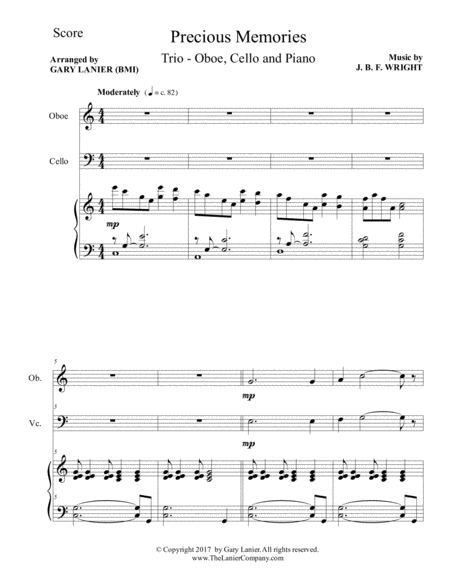 Precious Memories Trio Oboe Cello Piano With Score Part Page 2