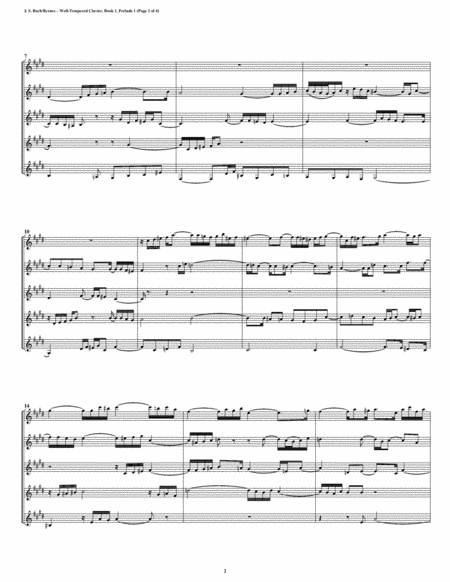 Prelude 01 From Well Tempered Clavier Book 2 Clarinet Quintet Page 2