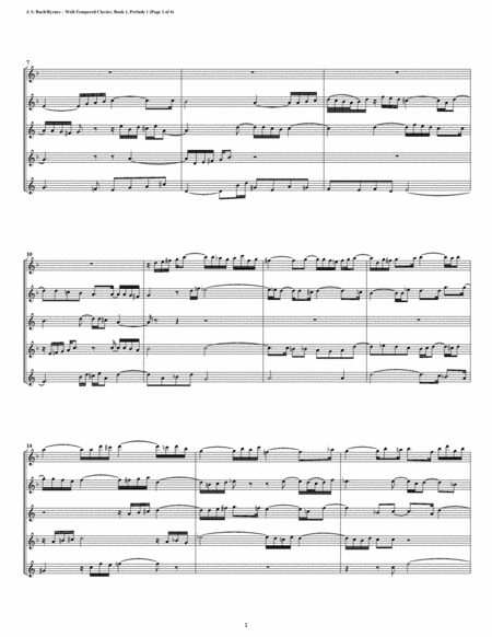 Prelude 01 From Well Tempered Clavier Book 2 Saxophone Quintet Page 2