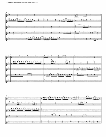 Prelude 02 From Well Tempered Clavier Book 2 Flute Quintet Page 2