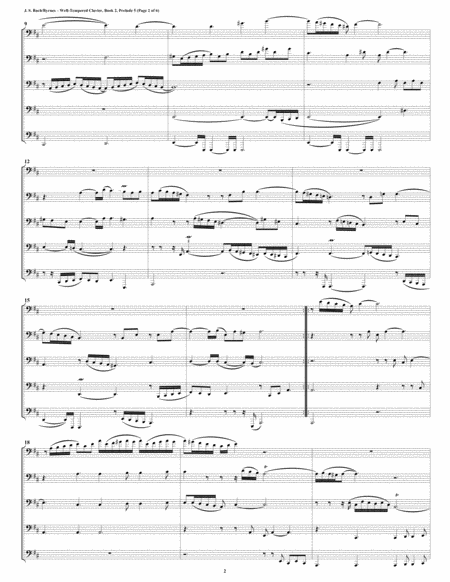 Prelude 05 From Well Tempered Clavier Book 2 Tuba Euphonium Quintet Page 2