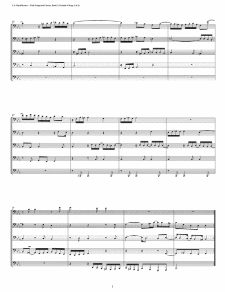 Prelude 09 From Well Tempered Clavier Book 2 Euphonium Tuba Quintet Page 2