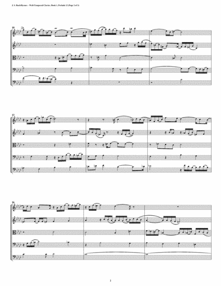 Prelude 12 From Well Tempered Clavier Book 1 String Quintet Page 2