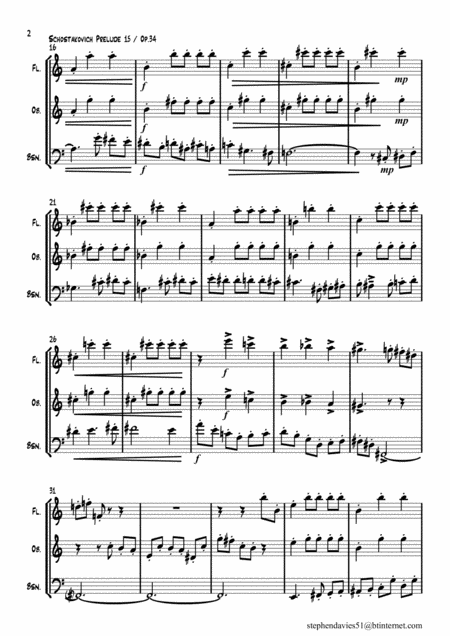 Prelude 15 Op 34 By Dmitri Shostakovich For Woodwind Trio Page 2