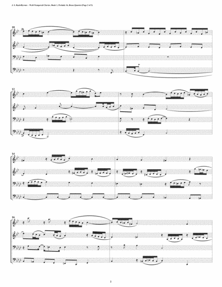 Prelude 16 From Well Tempered Clavier Book 1 Conical Brass Quartet Page 2