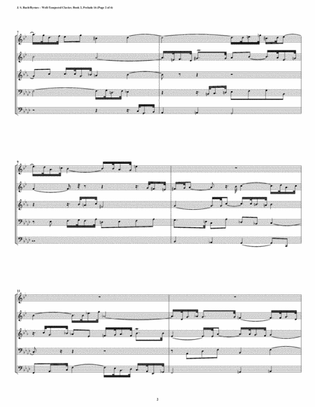 Prelude 16 From Well Tempered Clavier Book 2 Brass Quintet Page 2