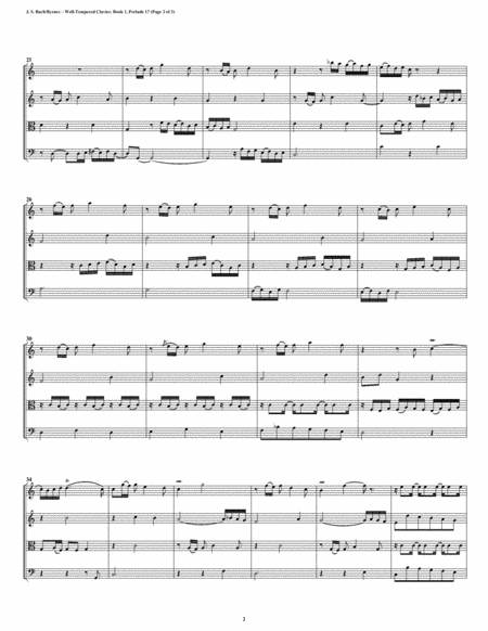 Prelude 17 From Well Tempered Clavier Book 1 String Quartet Page 2