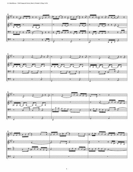 Prelude 21 From Well Tempered Clavier Book 2 Brass Quartet Page 2