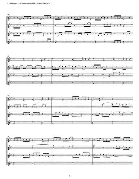 Prelude 21 From Well Tempered Clavier Book 2 Flute Quartet Page 2
