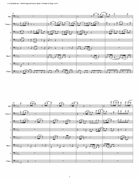 Prelude 22 From Well Tempered Clavier Book 1 Trombone Octet Page 2