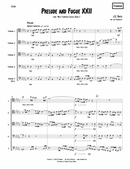 Prelude And Fugue In B Flat Minor Bwv 867 From Wtc Book I For Trombone Quintet Page 2