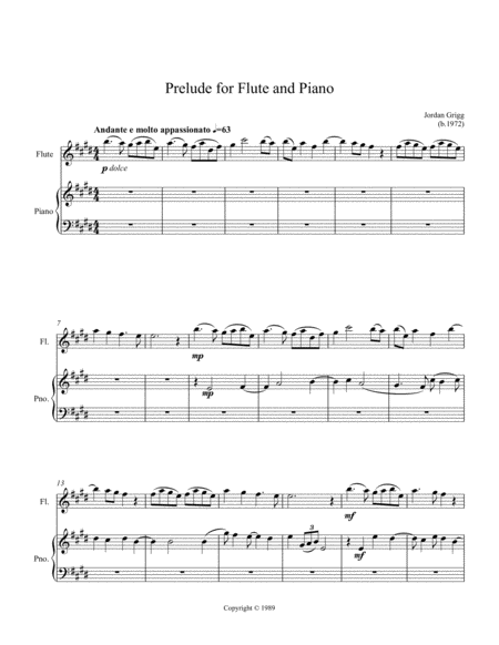 Prelude For Flute And Piano Page 2