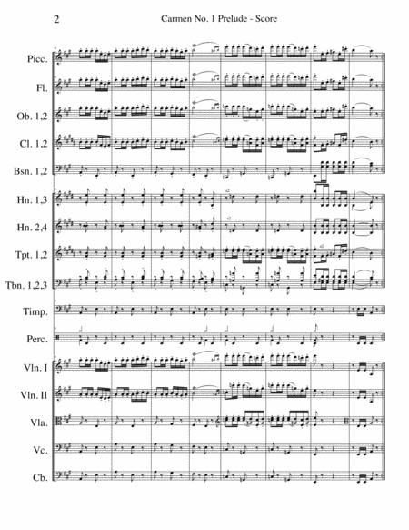 Prelude No 1 From Carmen For Full Orchestra Page 2