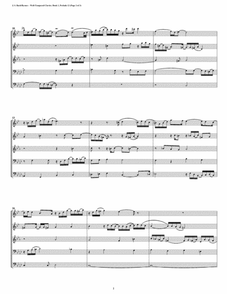 Prelude No 12 From Well Tempered Clavier Book 1 Brass Quintet Page 2