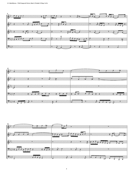 Prelude No 23 From Well Tempered Clavier Book 2 Conical Brass Quintet Page 2