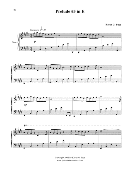 Prelude No 5 In E Original Piano Solo Page 2