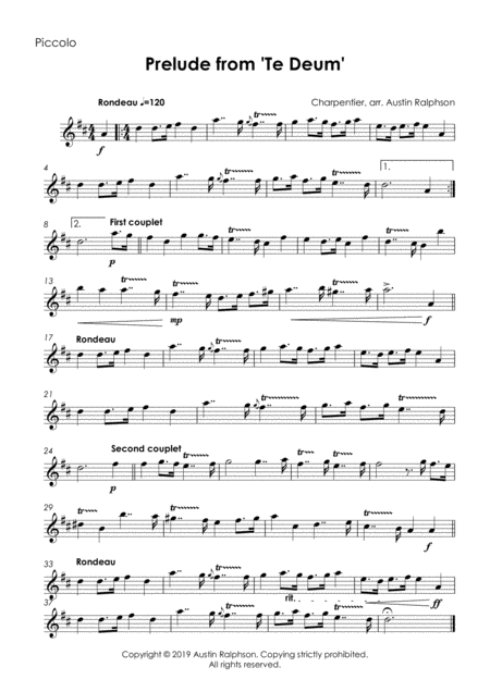 Prelude Rondeau From Te Deum Flute Quartet Page 2