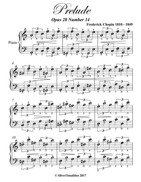 Preude Opus 28 Number 14 Easy Piano Sheet Music Page 2