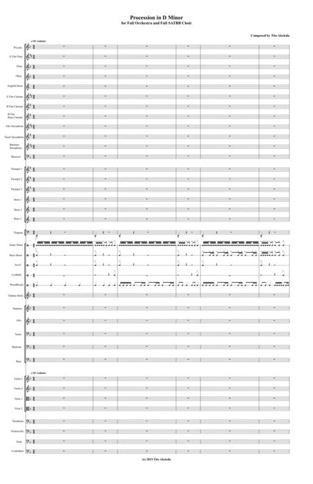 Procession In D Minor For Full Orchestra And Satbb Choir Page 2
