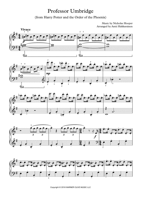 Professor Umbridge Piano Easy Page 2