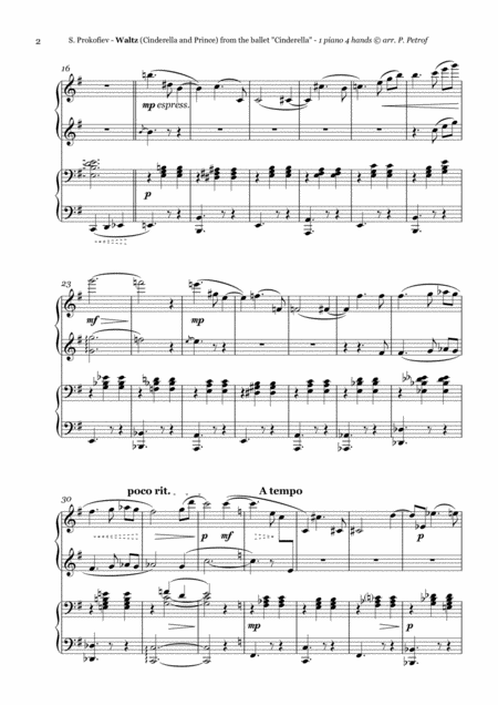 Prokofiev Waltz From The Ballet Cinderella 1 Piano 4 Hands Page 2