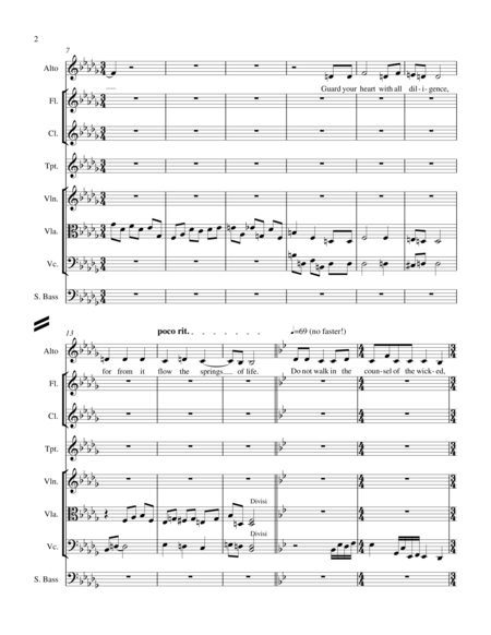 Promises And Warnings About Wisdom For Alto Solo And Orchestra Part 1 Of 2 Piano Version And Individ Parts Are In Part 2 Page 2