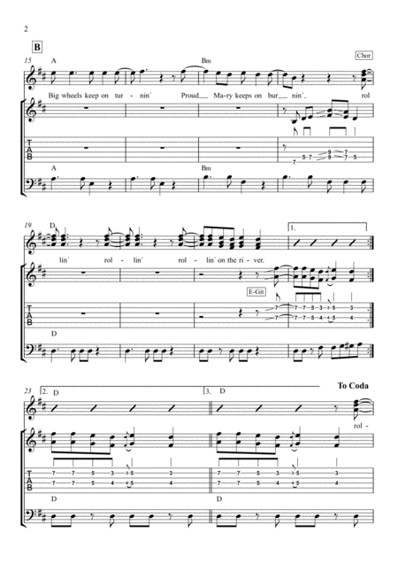 Proud Mary Lead Sheet Git Bass Page 2