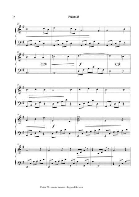 Psalm 23 Lever Harp Solo Intermediate Grade Page 2