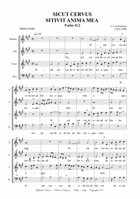 Psalm 42 2 Sicut Cervus And Sitivit Anima Mea G Pl Da Palestrina For Satb Choir Page 2